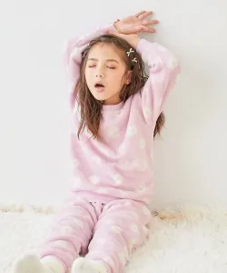 Детская пушистая флисовая пижама с длинным рукавом, домашняя одежда, коллекция осень/зима 2025 Devirock, цвет 007-Flower-Pink