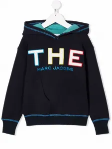 Худи с вышитым логотипом Marc Jacobs Kids, синий