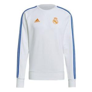 Толстовка Men's adidas Real Real Madrid Soccer/Football Training Sports Round Neck Pullover White, мультиколор