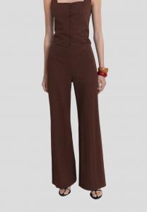 Брюки FLOWY Mango, коричневый