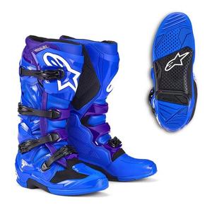 ALPINESTARS PROTECTS Мотоциклетные внедорожные ботинки star t7, alpinestars trail waterproof racing boots с регулируемой защитой оси, гоночная обувь, 2025 синяя модель, рекомендуем брать на размер больше, размер 43