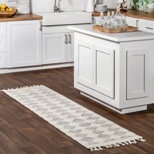 Ковер Fractal Diamond Wool Area Rug nuLOOM, 61x244 см, серый