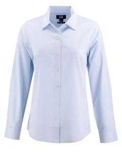 Женская блузка с длинным рукавом Cutter & Buck Skyline Epic Confidence Recycled Pinstripe, бледно-голубой/белый