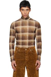 Dries Van Noten Коричневая сетчатая водолазка