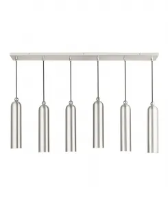 Подвесной светильник Ardmore с 6 плафонами Livex, серебристый оттенок