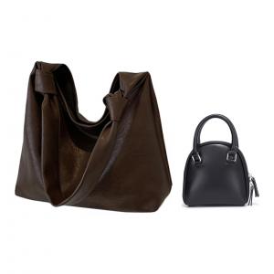 UNITE STAR Женская кожаная наплечная сумка, Coffee+132 Black Shell