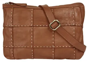 Сумка через плечо Samantha Look, натуральная кожа, производство Италия, цвет Cognac