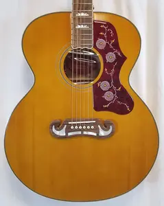 Акустическая электрогитара Epiphone Masterbilt J-200 из цельного дерева, состаренная, антикварная, натуральный глянец
