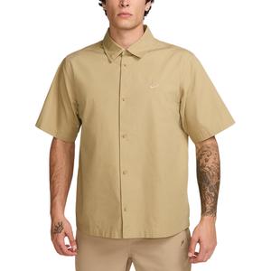 Мужская клубная рубашка с коротким рукавом на пуговицах Nike, бежевый