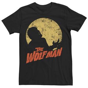 Мужская универсальная футболка с силуэтом Monsters The Wolfman Moonlit Licensed Character, черный