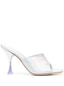 3juin мюли на каблуке, серебристый