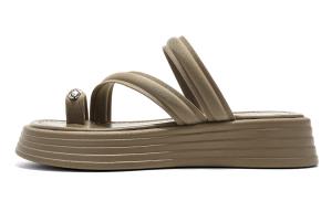 Слипоны женские коричневые EBLAN, хаки