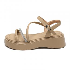 ZHR Женские сандалии на одной брезке высотой 4,5 см абрикос, цвет Apricot