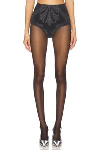 X etro металлические жаккардовые шорты Wolford, black & silver