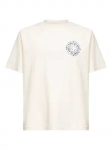 Хлопковая футболка с принтом логотипа Stone Island, нейтральный
