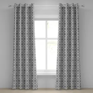 Геометрическая штора на люверсах ABAKUHAUS, сине-серый абстрактный фон с шестиугольным принтом в стиле модерн, декоративные двухпанельные шторы, 280 см x 225 см, серо-светло-серый Abakuhaus