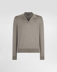 Шелковая футболка-поло DOLCE & GABBANA, бежевый