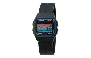 CASIO Кварцевые часы Retrofit Series с силиконовым ремешком, мужские часы с черным циферблатом