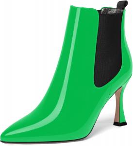 Женские вечерние ботильоны SKYSTERRY с застежкой на липучке, зауженным носком, высоким каблуком типа «катушка» 3,3 дюйма