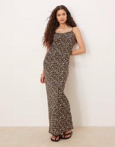 Платье-макси Vila из обтягивающего джерси с леопардовым принтом