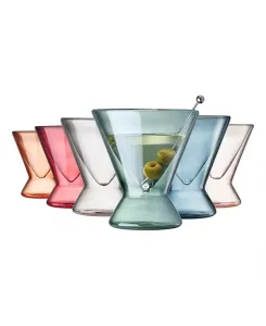 Классические бокалы для мартини без ножек Khen, набор из 6 штук The Wine Savant, multicolor