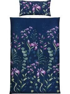 Постельное белье из сатина Мако темно-синего цвета Erwin Müller, 155 x 200 + 80 x 80 см