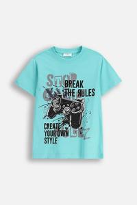 Детская хлопковая футболка Coccodrillo, синий