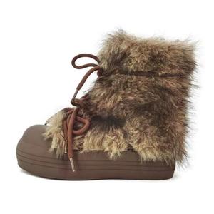 Take the Qin Термические утепленные короткие зимние ботинки для увеличения роста Women's Gray, Brown подарочный набор