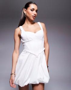 Платье-фонарик River Island белого цвета с бретельками