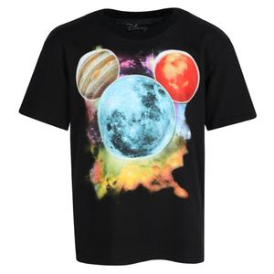 Футболка с коротким рукавом для мальчиков Disney Mickey Mouse Planet Jerry Leigh, черный