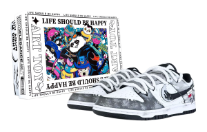 Nike Кроссовки для скейтбординга Dunk Low Sea Salt Bubbles, Cross Association, износостойкие, низкие, унисекс, серый с белыми подошвами