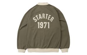 Бейсбольная куртка унисекс, бейсбольный воротник, умеренный Starter, оливковый зеленый