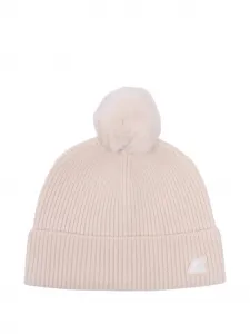 Ребристая шапка с помпоном K-Way, розовый