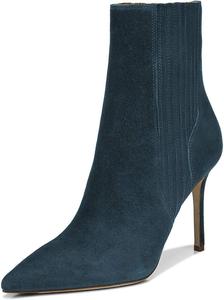 Женские стильные эластичные ботильоны XYD, заостренный закрытый носок, на высоком каблуке-стилетто, короткие ботинки с эластичной вставкой, модная обувь для осени и зимы, Dark Blue