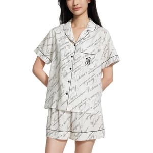 Victoria's Secret Женский пижамный комплект Black Logo Print