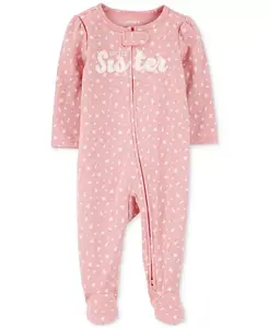 Пижама для девочек Little Sister из хлопка Carter's, розовый