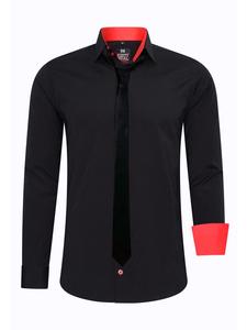 Rusty Neal Рубашка с галстуком черно-красного цвета