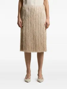 Миди-юбка с бахромой Peserico, нейтральный