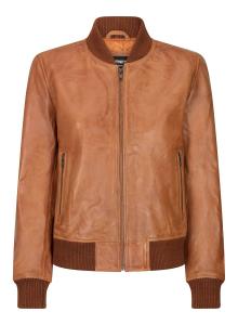 Кожаная куртка-бомбер в стиле «Varsity» в стиле «Casual Vintage» TruClothing, цвет tan