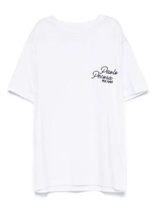 Футболка Paolo Pecora Kids с вышитым логотипом, белый