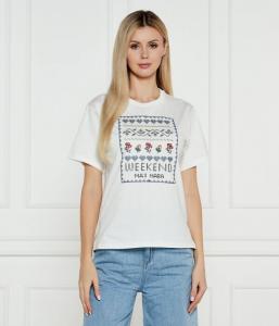 Футболка женская Weekend Maxmara с вышивкой, белый