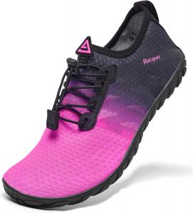 Водные туфли Racqua для мужчин и женщин, быстро сохнущие, градиентные, босоножки для аква, спортивные плавательные туфли, черный/розовый