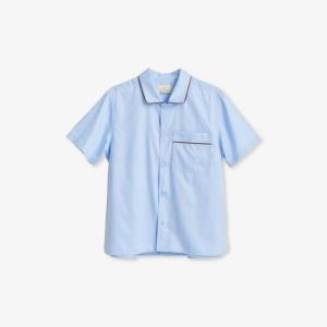 Пижамная рубашка из органического хлопка с контрастной отделкой. Hay, голубой