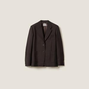 Однобортный жакет из мохера MIU MIU, черный