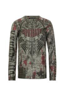 Рубашка с длинными рукавами и крутым принтом по всей поверхности CIPO & BAXX, антрацит