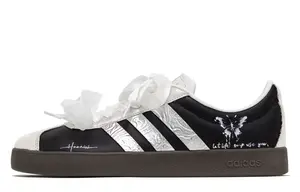 Adidas Vl Court Classic, мгновенно привлекающие внимание, нескользящие низкие кроссовки для скейтбординга, женские, серебристо-черные