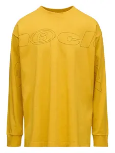 Футболка с длинными рукавами и графичным принтом Mm6 Maison Margiela, желтый