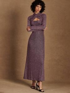 Платье Cameron с длинными рукавами металлик Ro&Zo, Pink