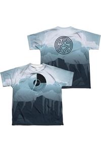 Детская футболка с коротким рукавом из полиэстера с принтом «Вестворлд» (спереди/сзади) Пейзажи Gildan, мультиколор