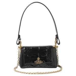 HAZEL кожаная наплечная сумка из коровьей кожи, кроссбоди, маленькая женская сумка черный цвет Vivienne Westwood, Set (Bag+Dust Bag)